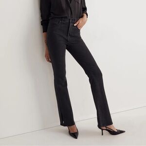 Madewell Skinny Flare Jeans in Black Bellhaven Wash: Slit-Hem Edition Size 28